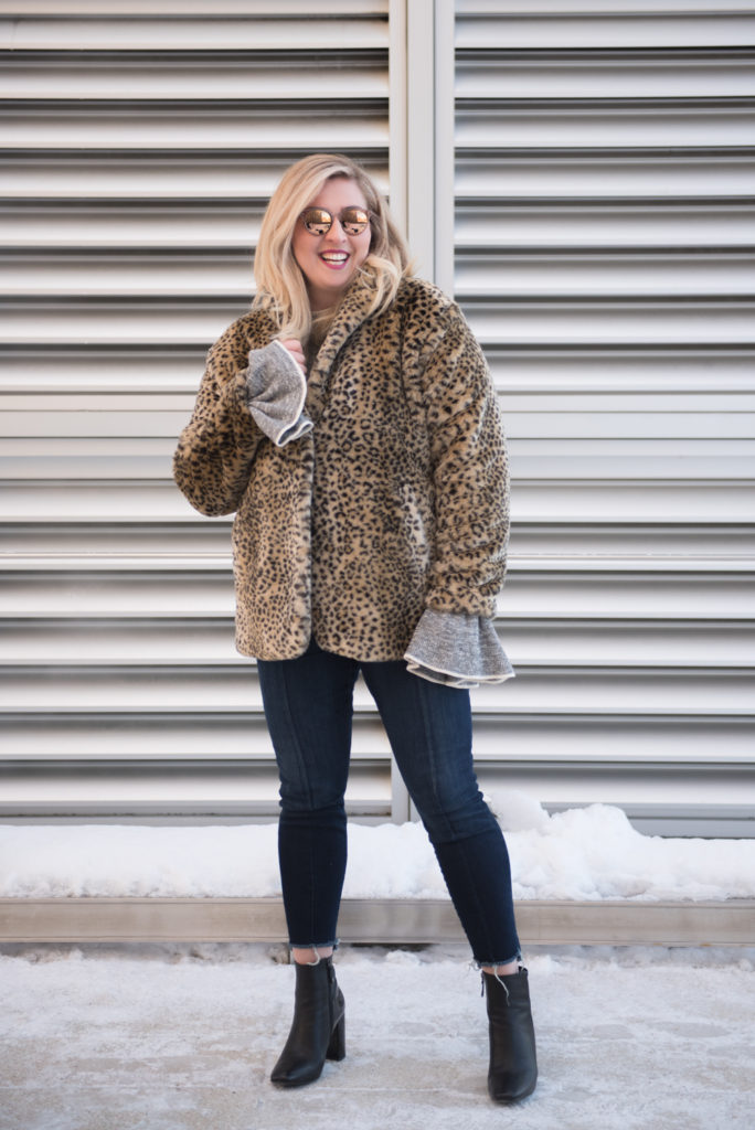 Canadian Winter Fashion Leopard Fur Coat Black Geox Booties Bonlook sunglasses Ottawa Fashion Blog Chantsy Blogger