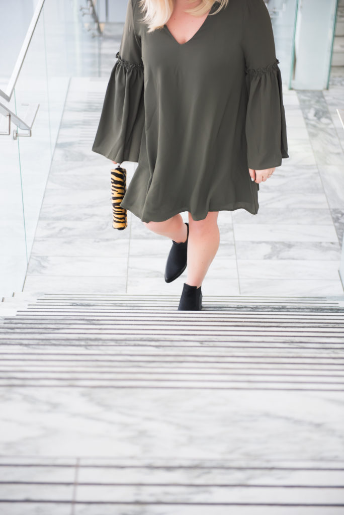 ELVI plus size bell sleeve dress Ottawa Fashion Blogger Chantsy Coach purse black pointy booties