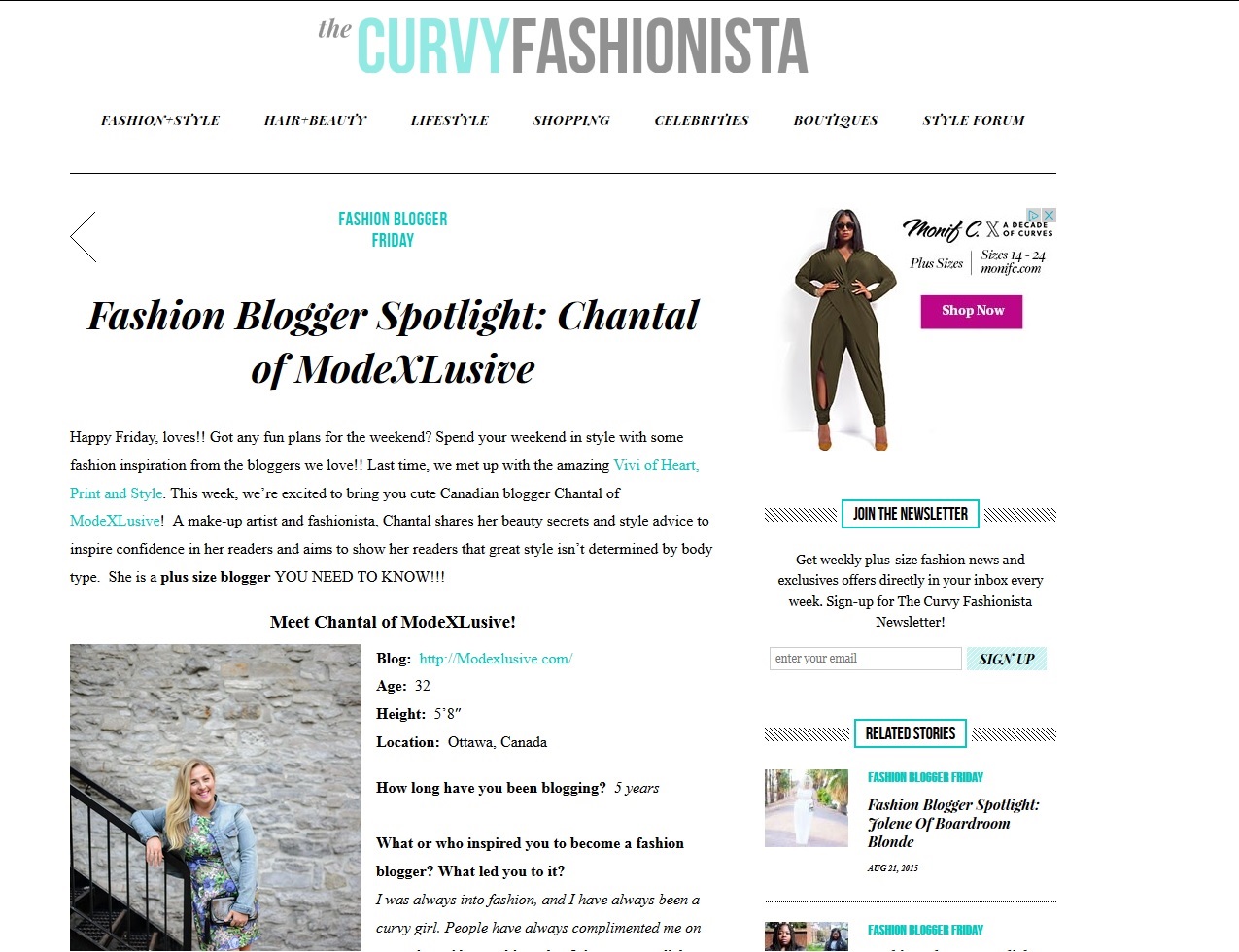 The Curvy Fashionista's Fashion Blogger Spotlight: Chantal of ModeXLusive