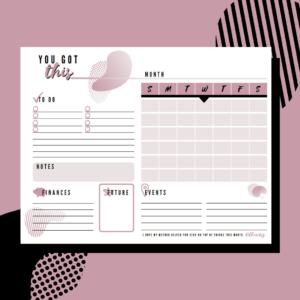 You Got This Monthly Productivity note pad by Chantsy